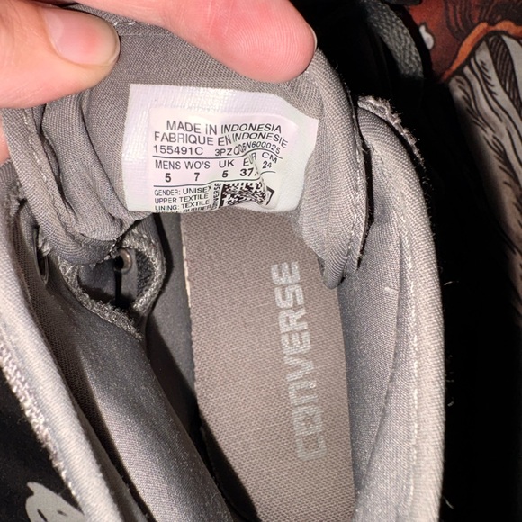 Converse Women's High-Top Canvas Sneakers in Light Gray - Picture 4 of 5